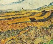 Field With Ploughman And Mill - Vincent Van Gogh
