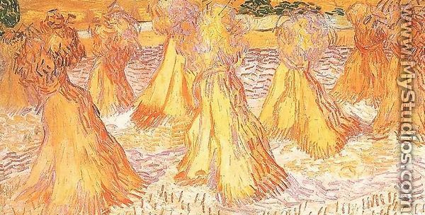 Field With Stacks Of Wheat - Vincent Van Gogh