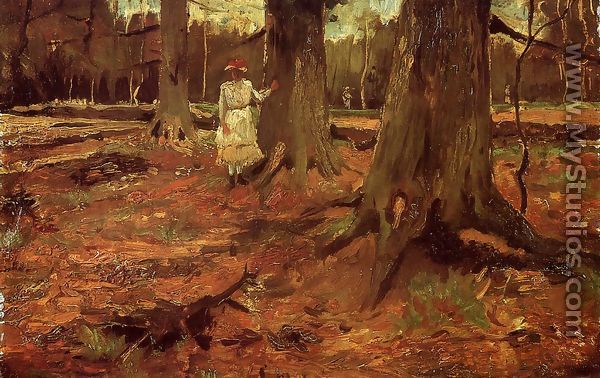 Girl In White In The Woods - Vincent Van Gogh