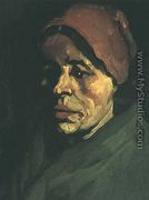 Head Of A Peasant Woman With Brownish Cap - Vincent Van Gogh