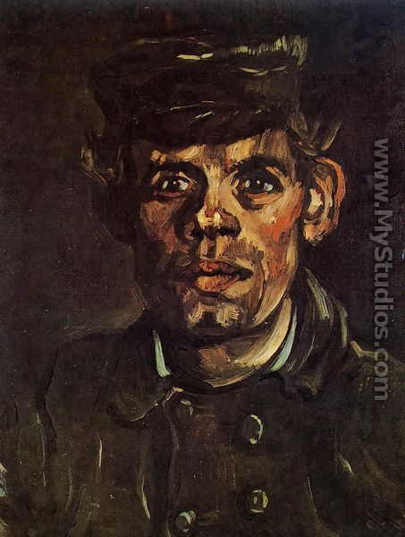 Head Of A Young Peasant In A Peaked Cap - Vincent Van Gogh