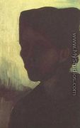 Head Of A Young Peasant Woman With Dark Cap - Vincent Van Gogh