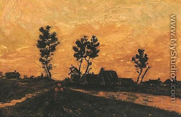 Landscape At Sunset - Vincent Van Gogh