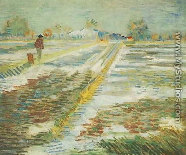 Landscape With Snow - Vincent Van Gogh