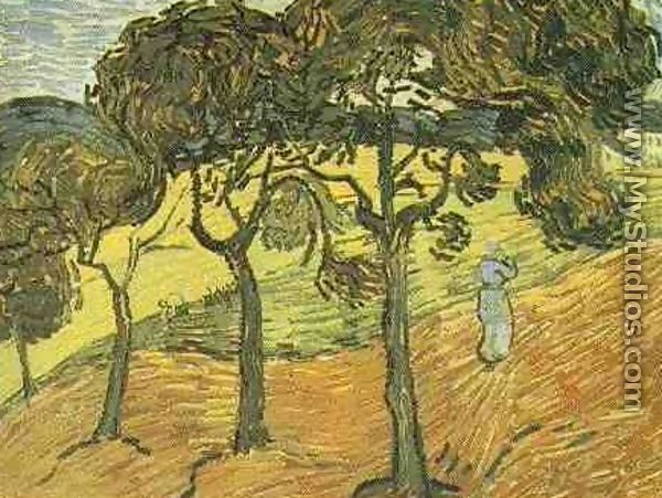Landscape With Trees And Figures - Vincent Van Gogh