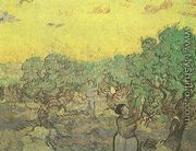 Olive Grove With Picking Figures - Vincent Van Gogh