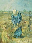 Peasant Woman Binding Sheaves (after Millet) - Vincent Van Gogh