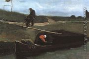 Peat Boat With Two Figures - Vincent Van Gogh