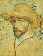 Self Portrait With Straw Hat III - Vincent Van Gogh