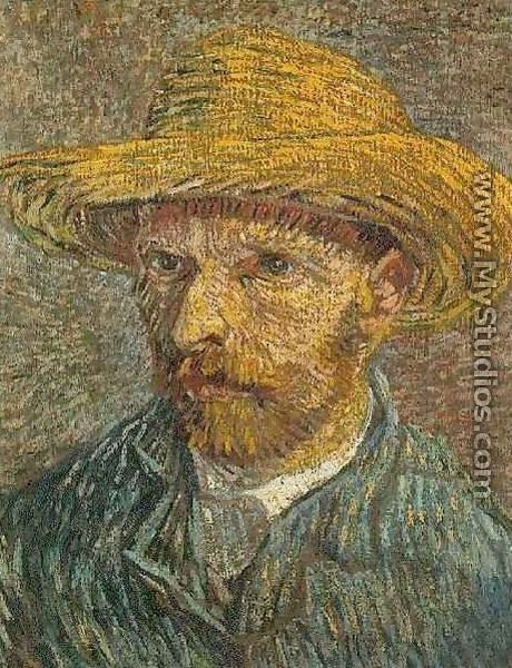 Self Portrait With Straw Hat V - Vincent Van Gogh
