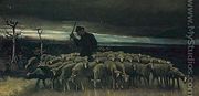 Shepherd With A Flock Of Sheep - Vincent Van Gogh