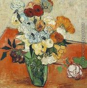 Japanese Vase With Roses And Anemones - Vincent Van Gogh