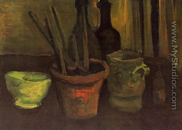 Still Life With Paintbrushes In A Pot - Vincent Van Gogh