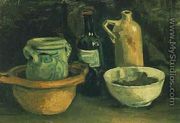 Still Life With Pottery And Two Bottles - Vincent Van Gogh
