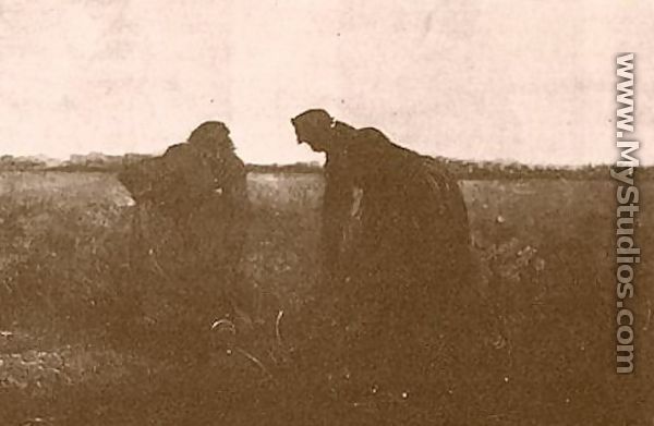 Two Peasant Women Digging - Vincent Van Gogh