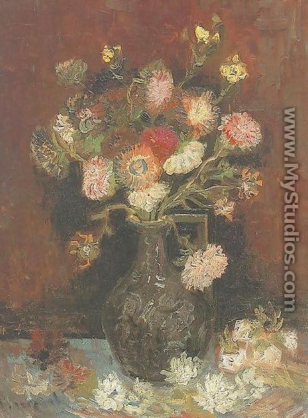 Vase With Asters And Phlox - Vincent Van Gogh