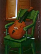 Violin On A Chair - Fernando Botero