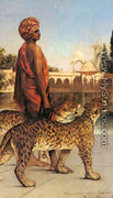 Benjamin The Palace Guard With Two Leopards - Constant Benjamin Jean Joseph