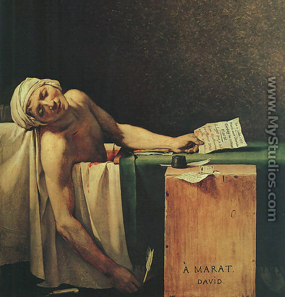 The Death Of Marat  (detail 2) 1793 - Jacques Louis David