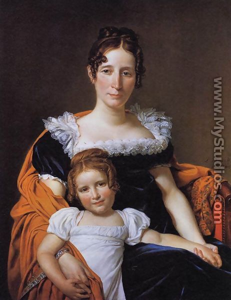 Portrait of the Comtesse Vilain XIIII and her Daughter 1816 - Jacques Louis David