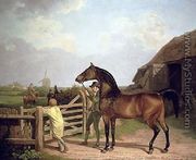 Bay Ascham   A Stallion Led Through A Gate To A Mare - Jacques Laurent Agasse