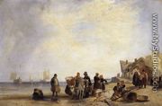 French Coast With Fishermen - Richard Parkes Bonington