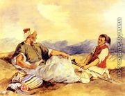 Two Moroccans Seated In The Countryside - Eugene Delacroix
