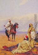 A Horseman Stopping At A Bedouin Camp - Giulio Rosati