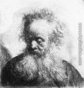Old Man With Flowing Beard Looking Down Left 1631 - Rembrandt Van Rijn