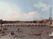 London Westminster Bridge From The North On Lord Mayors Day - (Giovanni Antonio Canal) Canaletto