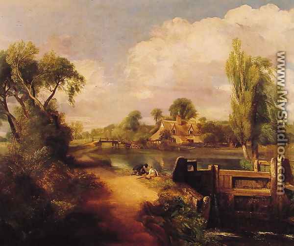 Landscape With Boys Fishing - John Constable
