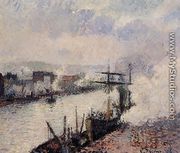 Steamboats In The Port Of Rouen - Camille Pissarro