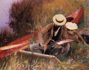 Paul Helleu Sketching With His Wife - John Singer Sargent
