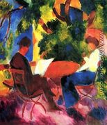Couple At The Garden Table - August Macke
