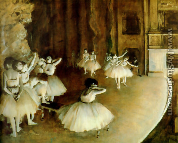 Ballet Rehearsal On Stage - Edgar Degas