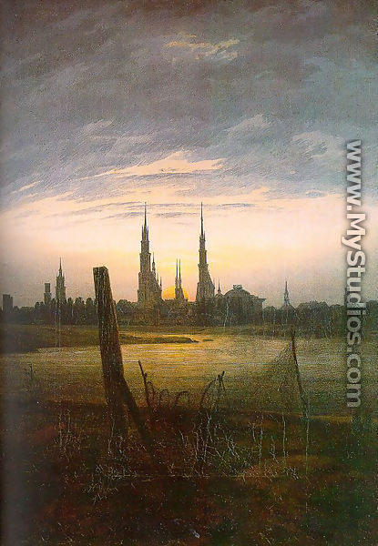 City at Moonrise 1817 - Caspar David Friedrich