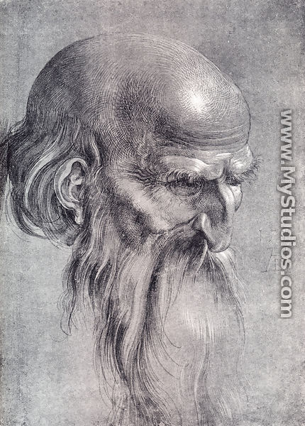 Head Of An Apostle Looking Downward - Albrecht Durer