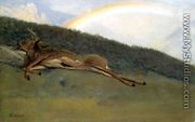 Rainbow Over A Fallen Stag - Albert Bierstadt