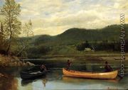 Men In Two Canoes - Albert Bierstadt