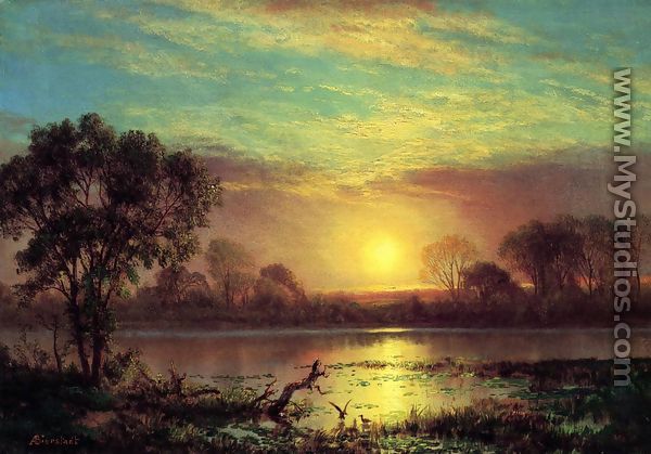 Evening  Owens Lake  California - Albert Bierstadt