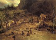 Mariposa Indian Encampment  Yosemite Valley  California - Albert Bierstadt