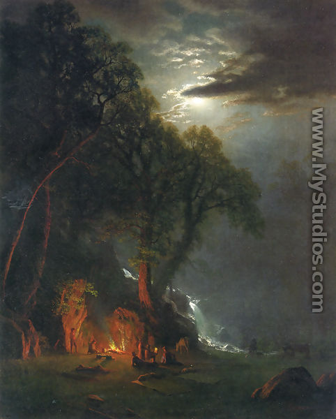 Campfire Site  Yosemite - Albert Bierstadt
