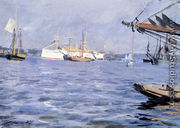 The Battleship Baltimore In Stockholm Harbor - Anders Zorn