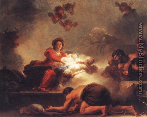 Adoration of the Shepherds c. 1775 - Jean-Honore Fragonard
