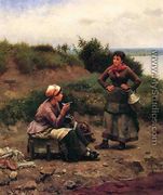 A Discussion Between Two Young Ladies - Daniel Ridgway Knight