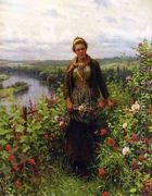 A Maid In Her Garden - Daniel Ridgway Knight