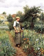 In The Garden - Daniel Ridgway Knight