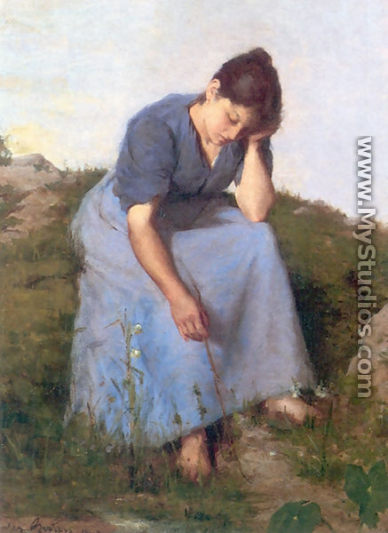 Young Woman In A Field - Jules (Adolphe Aime Louis) Breton