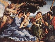Madonna and Child with Saints and an Angel 1527-28 - Lorenzo Lotto