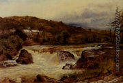 Near Bettws Y Coed  The Junction Of The Conway And The Llugwy - Benjamin Williams Leader